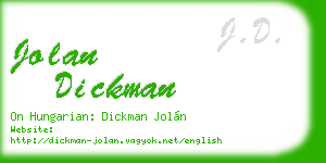 jolan dickman business card